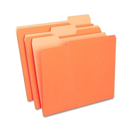 MyOfficeInnovations Top-Tab File Folders 3-Tab Letter Size Orange 100/Box (433680)