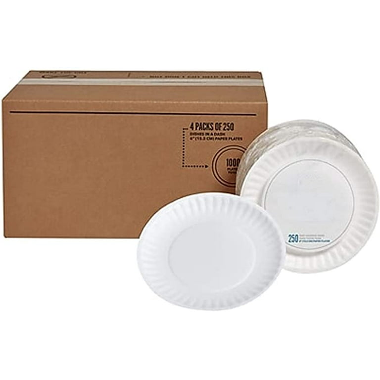6 Inch Un-Coated White Paper Plates 1000ct