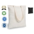 thumbnail image 1 of MyOrganicBag Unisex Cotton Blank Shopper Tote Bags, Beige, 12-Piece, 1 of 9