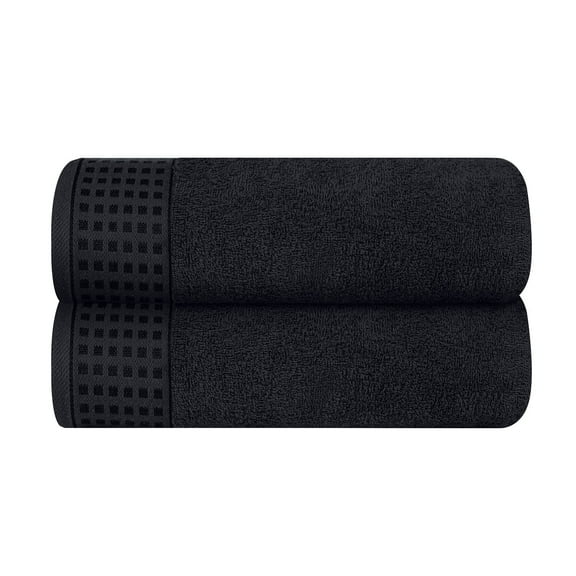 MyOwn 100% Premium Cotton 2 Pack Oversized Bath Towel Set 28x55 inches, Large Bath Towels, Ultra Absorbant Compact Quickdry & Lightweight Towel, Ideal for Gym Travel Camp Pool - Black