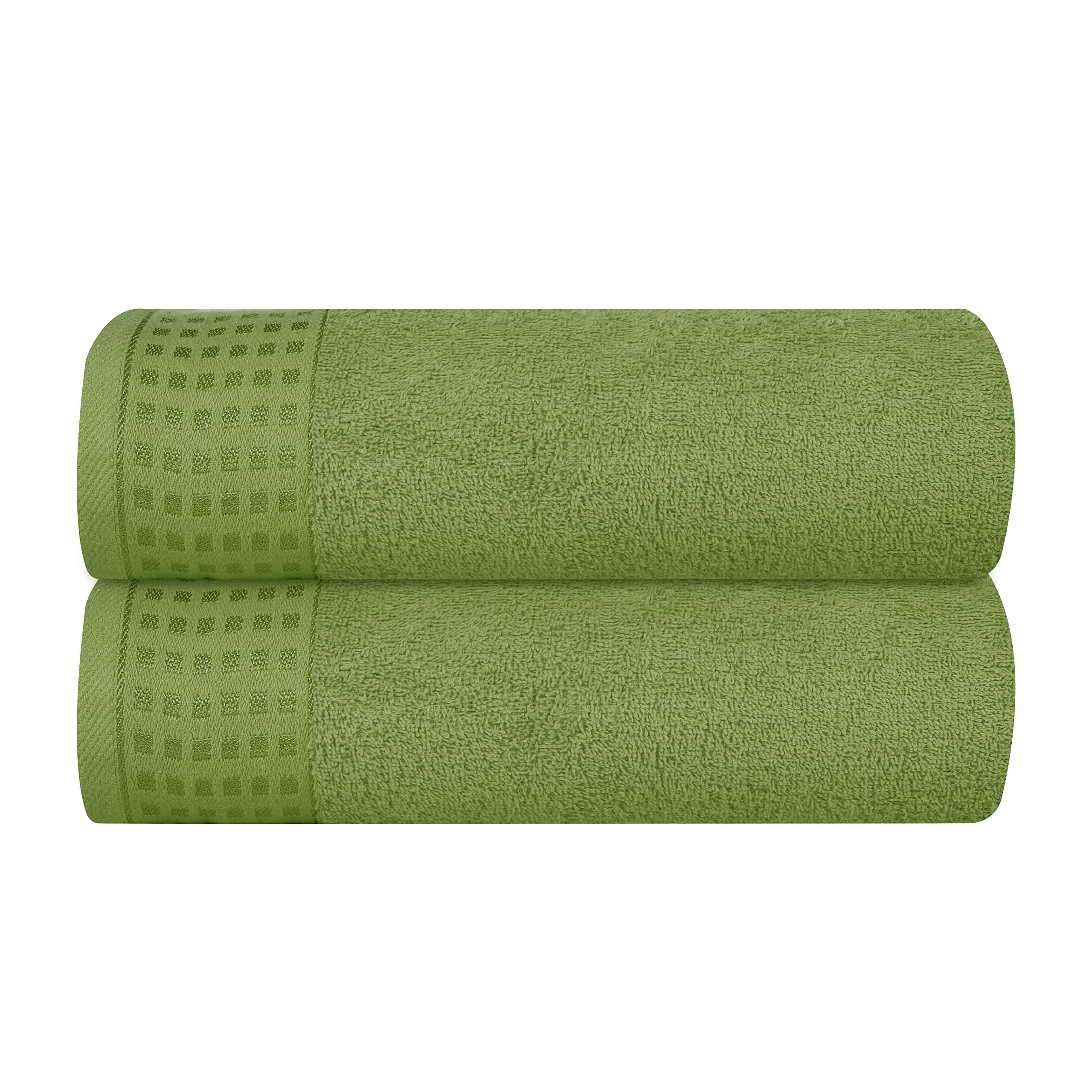MyOwn 100% Premium Cotton 2 Pack Oversized Bath Towel Set 28x55 inches, Large Bath Towels, Ultra Absorbant Compact Quickdry & Lightweight Towel, Ideal for Gym Travel Camp Pool - Kiwi Green