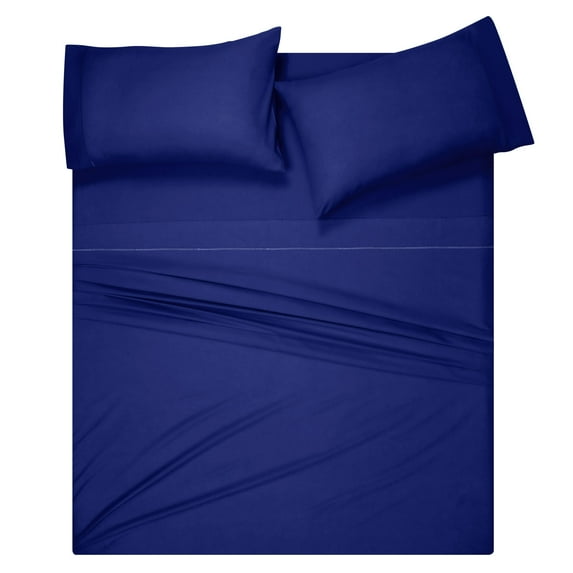 MyOwn California King Sheet Sets - Cotton Rich Bedding Sets, 4 Piece Deep Pocket Bed Sheets Sets - Ultra Soft, Wrinkle Resistant, Quick Dry, Easy Care California King Sheets - Navy Blue