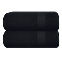 MyOwn Premium Cotton Oversized 2 Pack Bath Sheet 35x70 - 100% Pure Cotton - Ideal for Everyday use - Ultra Soft & Highly Absorbent - Machine Washable - Black