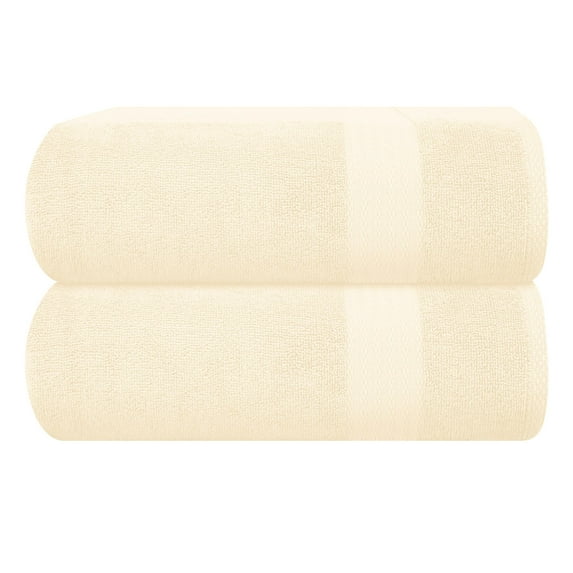 MyOwn Premium Cotton Oversized 2 Pack Bath Sheet 35x70 - 100% Pure Cotton - Ideal for Everyday use - Ultra Soft & Highly Absorbent - Machine Washable – Ivory