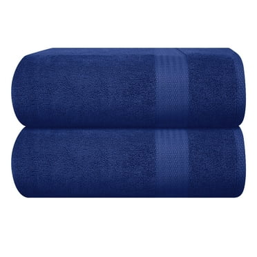 MyOwn Premium Cotton Oversized 2 Pack Bath Sheet 35x70 - 100% Pure Cotton - Ideal for Everyday use - Ultra Soft & Highly Absorbent - Machine Washable - Navy Blue