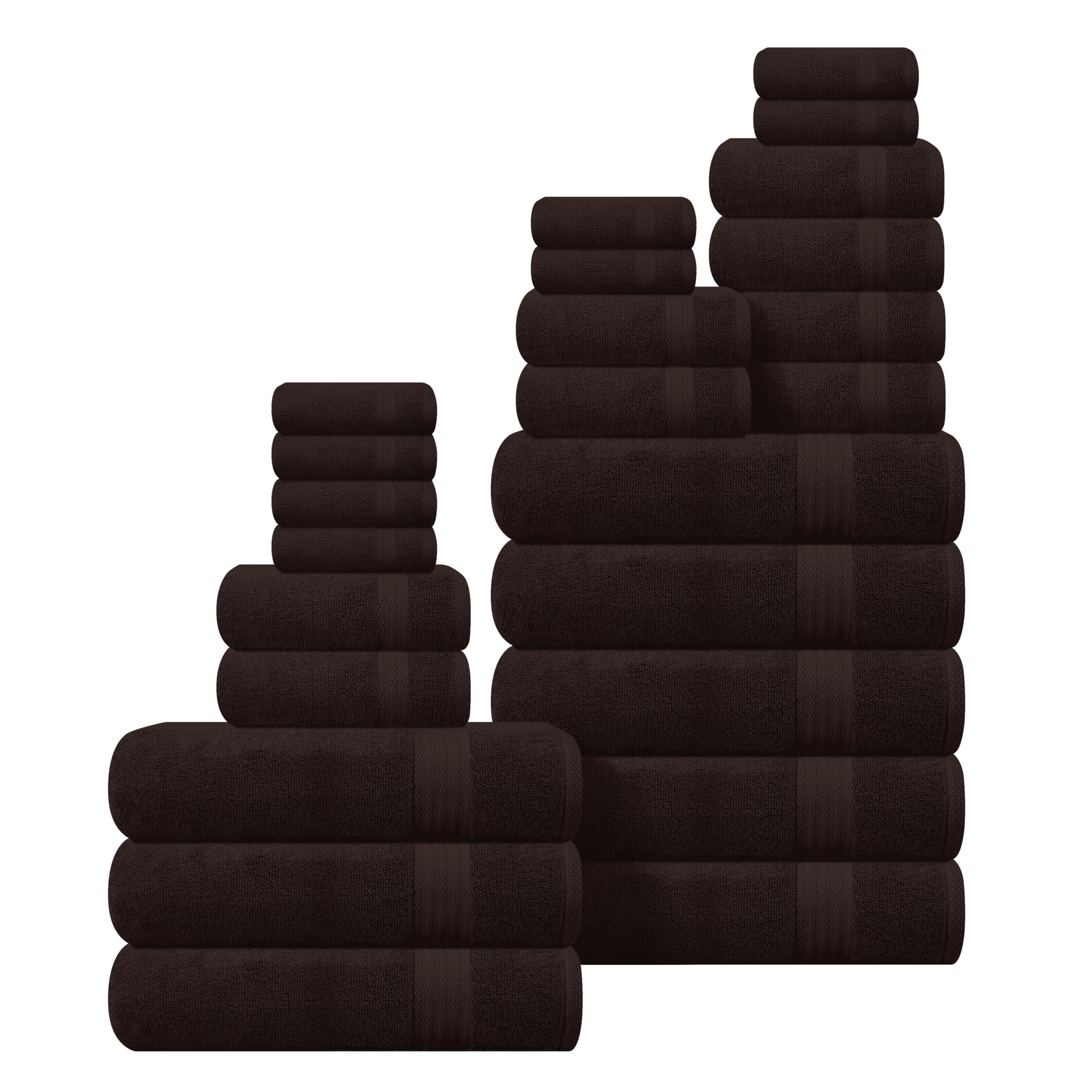 MyOwn Ultra Soft 8 Piece Towel Set 100 Pure Ringspun Cotton Contains 2 Oversized Bath Towels 27×54 Hand 16×28 4 Wash Cloths 13×13 Ideal Everyday use