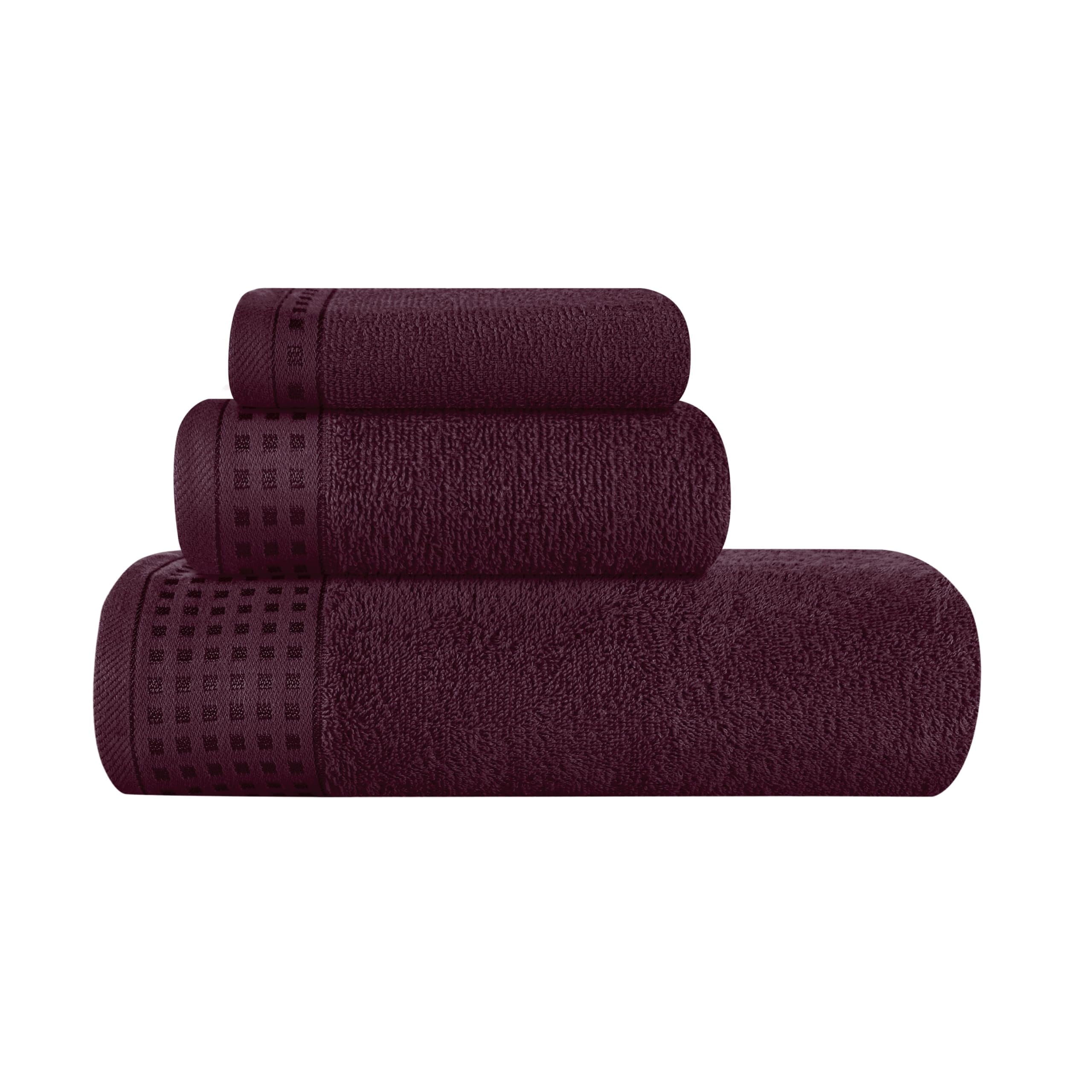 Walmart Saving of  MyOwn Ultra Soft 3 Pack Cotton Towel Set, Contains a Bath Towel 28x55 inch, a Hand Towel 16x24 inch & a Wash Coth 12x12 inch, Ideal Everyday use, Compact & Lightweight - Burgundy