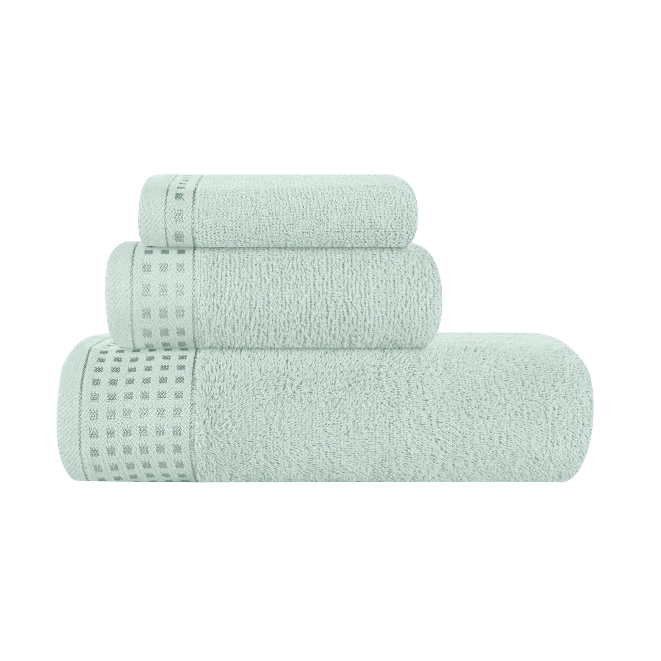 Walmart exclusive discounts  MyOwn Ultra Soft 3 Pack Cotton Towel Set, Contains a Bath Towel 28x55 inch, a Hand Towel 16x24 inch & a Wash Coth 12x12 inch, Ideal Everyday use, Compact & Lightweight - Sea Green
