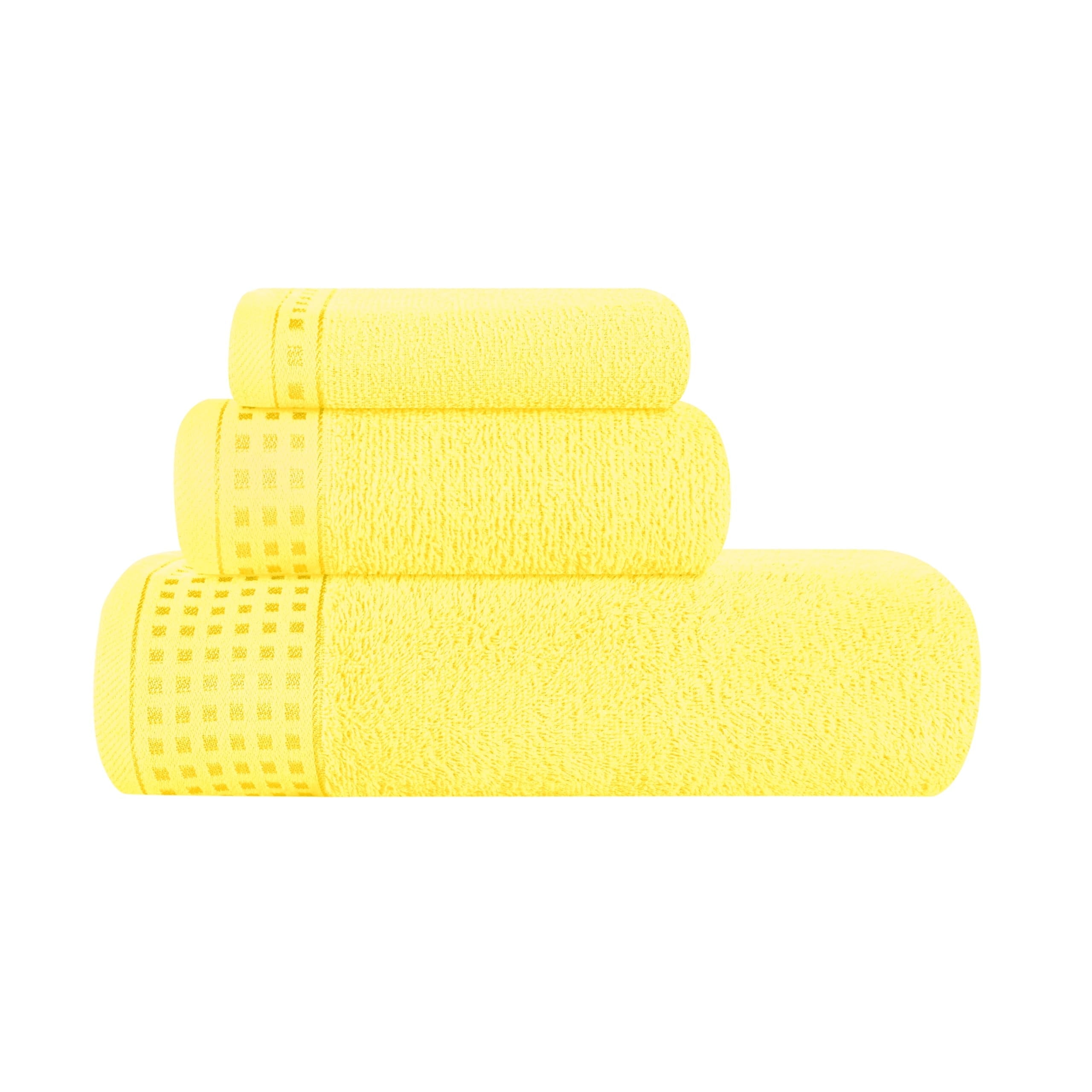 Walmart Deal of MyOwn Ultra Soft 3 Pack Cotton Towel Set, Contains a Bath Towel 28x55 inch, a Hand Towel 16x24 inch & a Wash Coth 12x12 inch, Ideal Everyday use, Compact & Lightweight - Lime Yellow