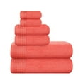 thumbnail image 1 of MyOwn Ultra Soft 6 Pack Cotton Towel Set, Contains 2 Bath Towels 28x55 inch, 2 Hand Towels 16x24 inch & 2 Wash Coths 12x12 inch, Ideal for Everyday use, Compact & Lightweight - Coral Orange, 1 of 6