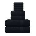 thumbnail image 1 of MyOwn Ultra Soft 8-Piece Towel Set - 100% Pure Ringspun Cotton, Contains 2 Oversized Bath Towels 27x54, 2 Hand Towels 16x28, 4 Wash Cloths 13x13 - Ideal for Everyday use, Hotel & Spa - Black, 1 of 6