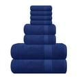 thumbnail image 1 of MyOwn Ultra Soft 8-Piece Towel Set - 100% Pure Ringspun Cotton, Contains 2 Oversized Bath Towels 27x54, 2 Hand Towels 16x28, 4 Wash Cloths 13x13 - Ideal for Everyday use, Hotel & Spa - Navy Blue, 1 of 6