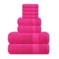thumbnail image 1 of MyOwn Ultra Soft 8-Piece Towel Set - 100% Pure Ringspun Cotton, Contains 2 Oversized Bath Towels 27x54, 2 Hand Towels 16x28, 4 Wash Cloths 13x13 - Ideal for Everyday use, Hotel & Spa - Hot Pink, 1 of 6