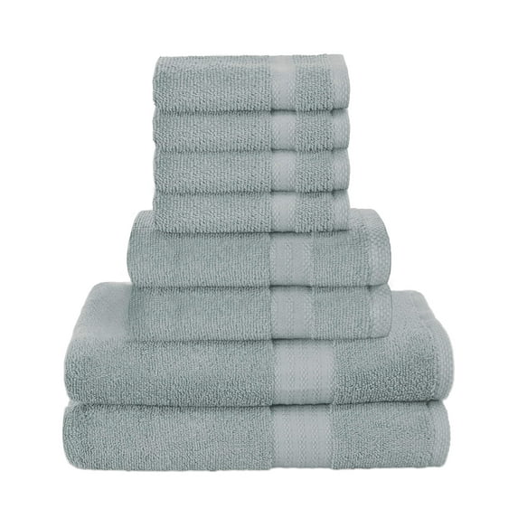 MyOwn Ultra Soft 8-Piece Towel Set - 100% Pure Ringspun Cotton, Contains 2 Oversized Bath Towels 27x54, 2 Hand Towels 16x28, 4 Wash Cloths 13x13 - Ideal for Everyday use, Hotel & Spa - Jade