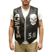 MyPartyShirt Stone Cold Steve Austin Fancy-Dress Costume for Adults with Faux Leather Vest, Unisex