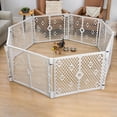 thumbnail image 1 of MyPet Paws Petyard 8-Panel Plastic Indoor and Outdoor Playpen for Dogs, Gray, 1 of 10