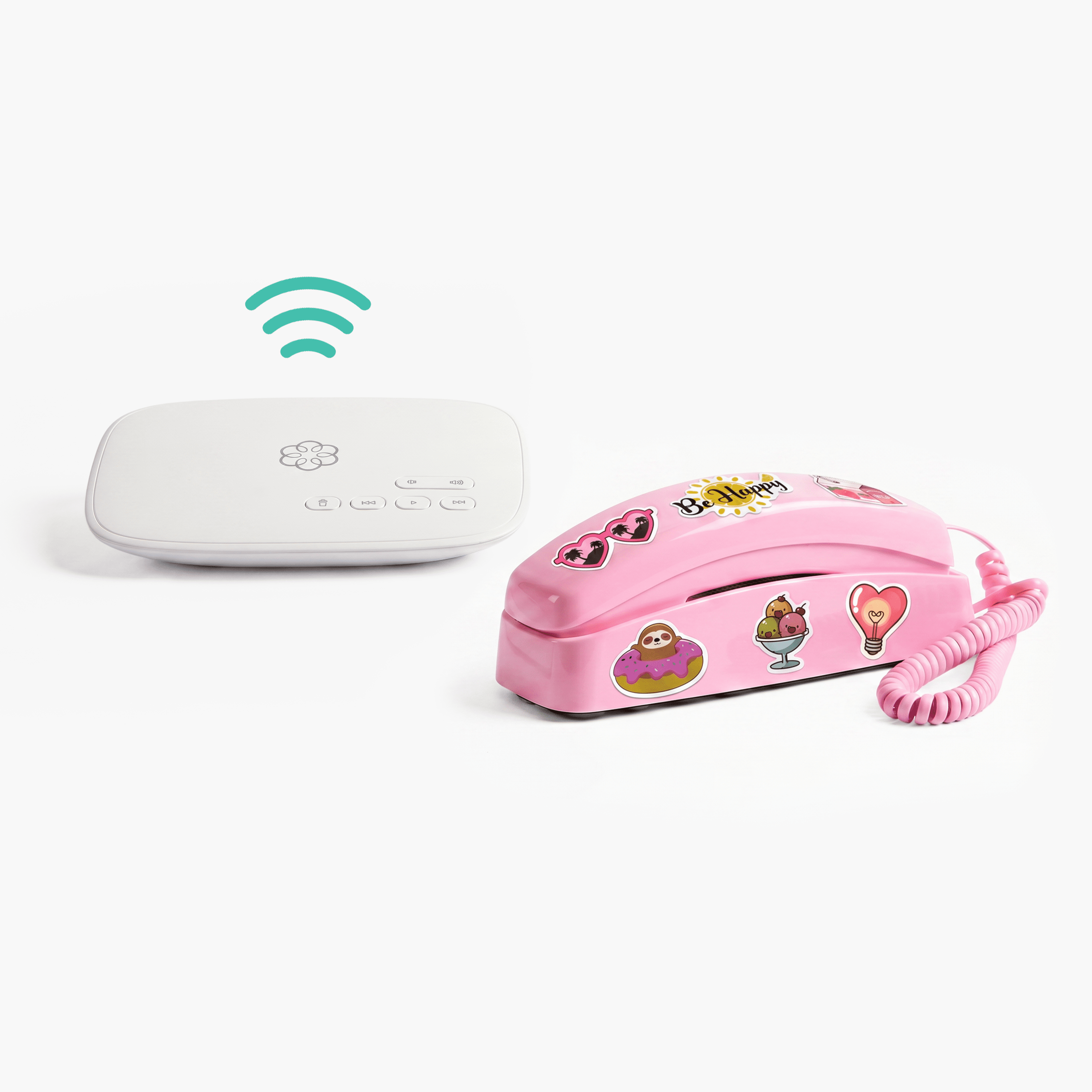 MyPhone by Ooma: Modern Landline Phone Service For Kids. Screen-free calling, Trusted Circle, Quiet Hours, Address-based 911. Includes Pink Phone