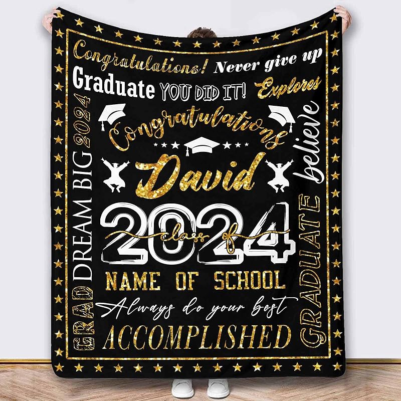 MyPhotoPrint Custom Graduations Throws Blankets Senior 2024 Senior 2024