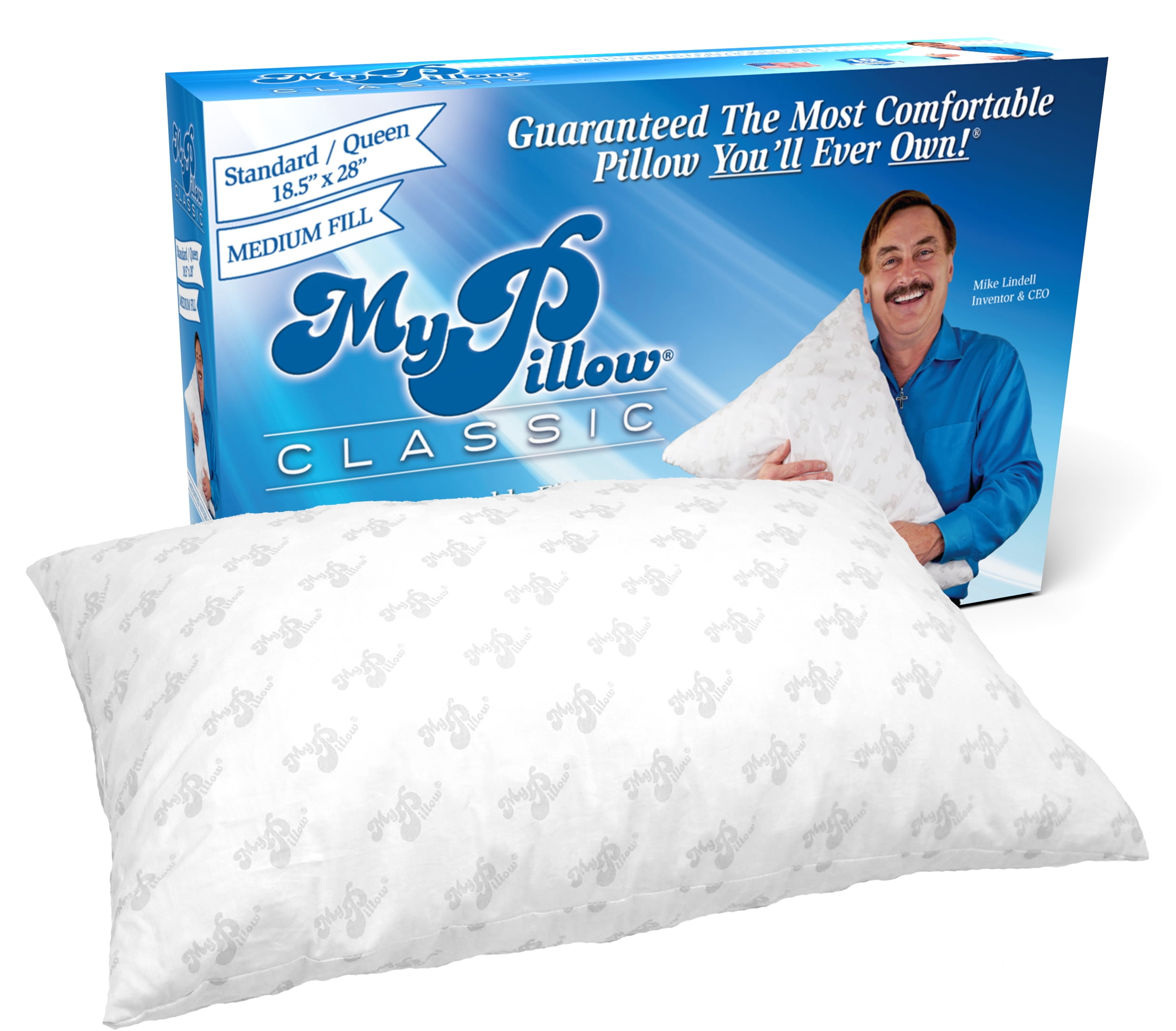 MyPillow Classic Standard/Queen Medium Firm Bed Pillow, Made MyPillow Classic Standard/Queen Medium Firm Bed Pillow, Made