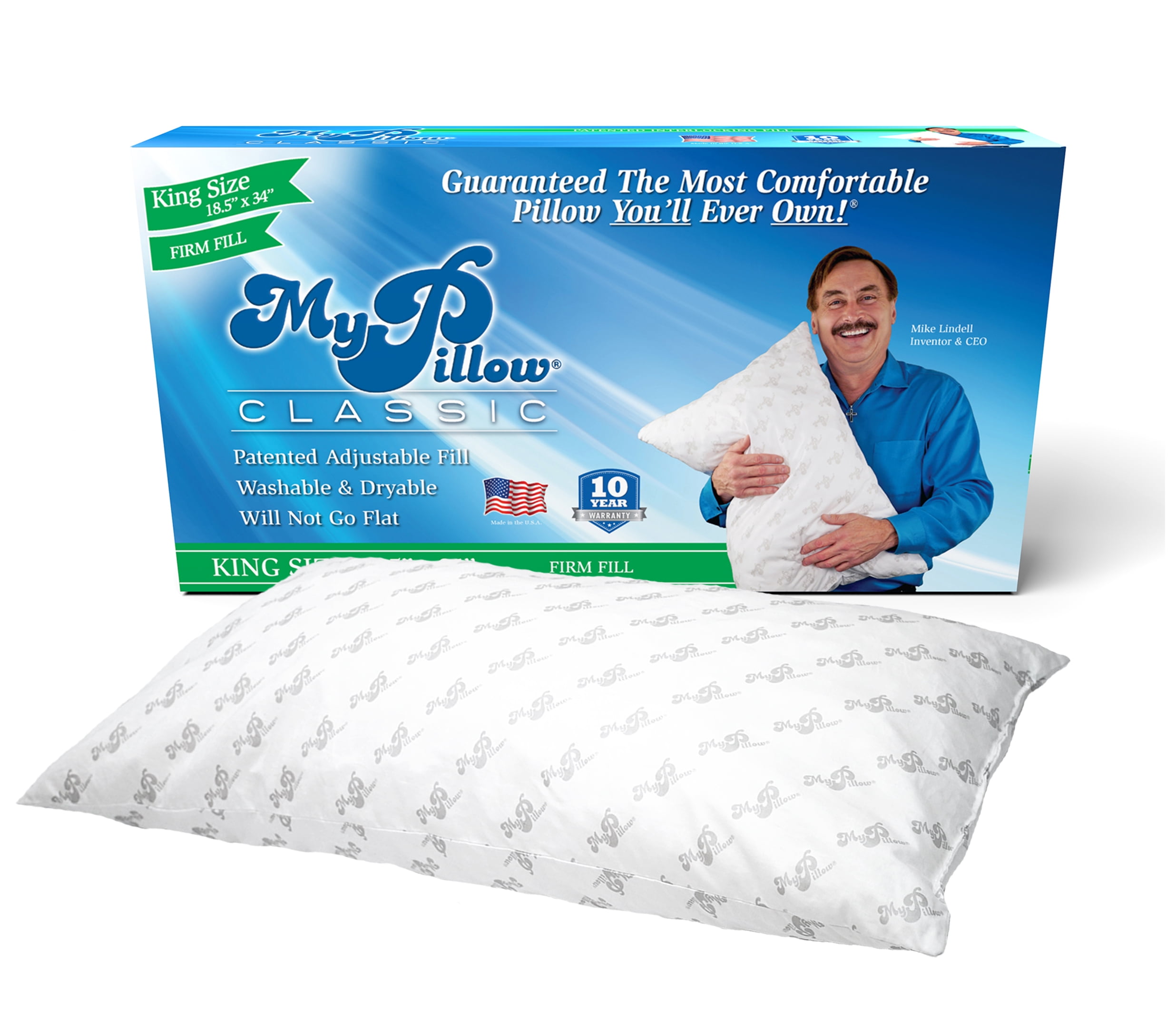 MyPillow Classic Bed Pillow King, Firm