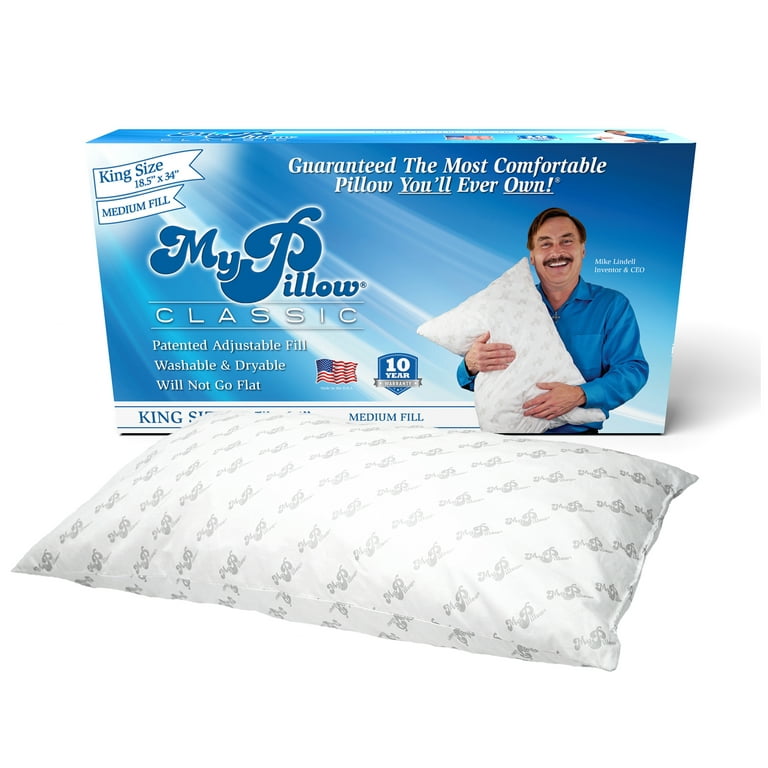 MyPillow Classic King Bed Pillow Medium Firmness Machine Washable Walmart