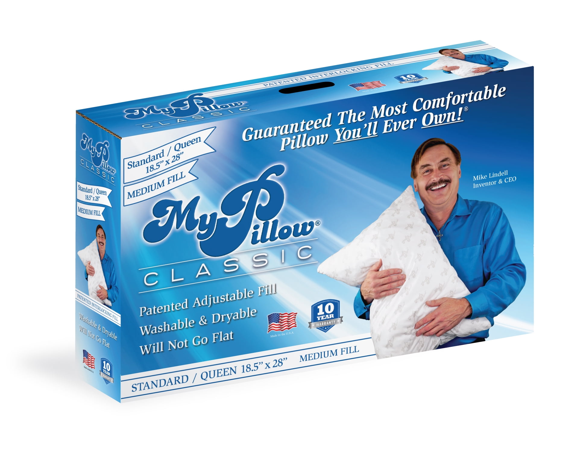 MyPillow Classic Bed Pillow, Medium Support, Queen