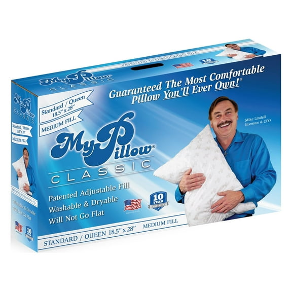 MyPillow Classic Queen Size Pillow, Medium Support