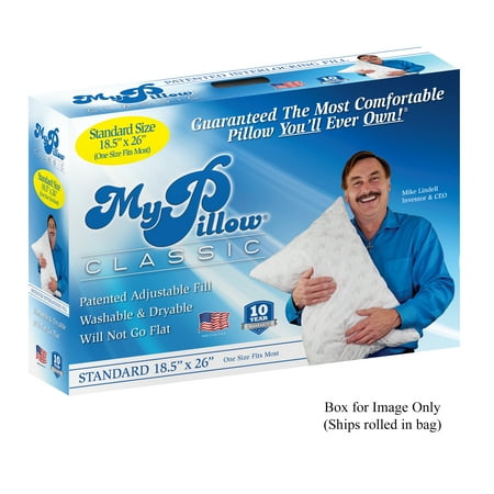 MyPillow Classic Medium Washable Adjustable Support Machine Standard Bed Pillows, 2 Count