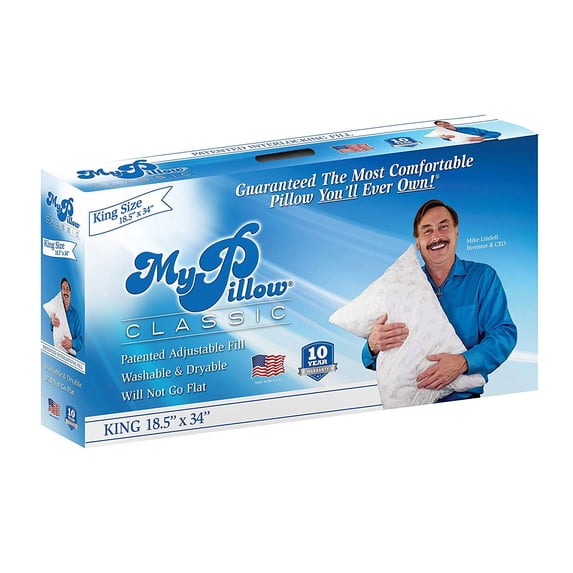 MyPillow Classic Series Foam King Sized Bed Deep Sleep Pillow, White Medium Fill