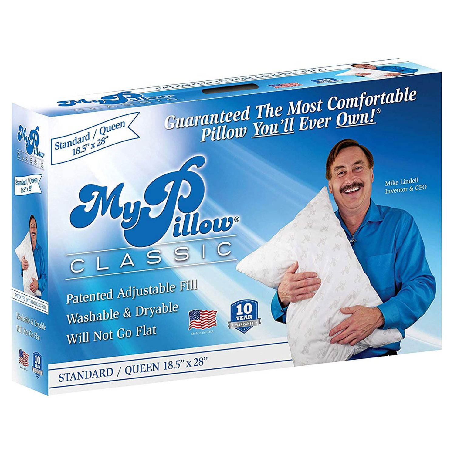 MyPillow Classic Series Foam Queen Sized Bed Deep Sleep Pillow, Green Firm Fill