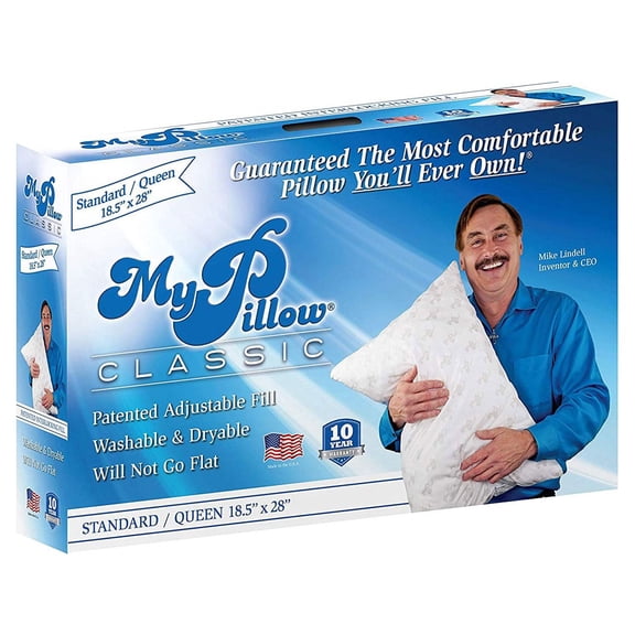 MyPillow Classic Series Foam Queen Sized Bed Deep Sleep Pillow, Green Firm Fill