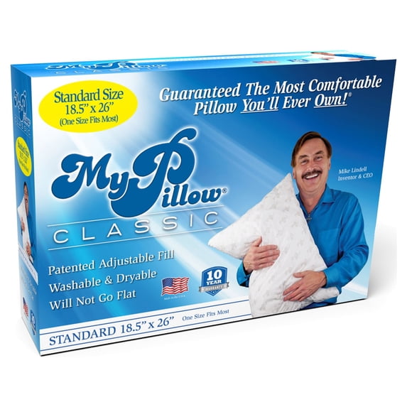 MyPillow Classic, Standard Size and Medium Support, 1 Pillow