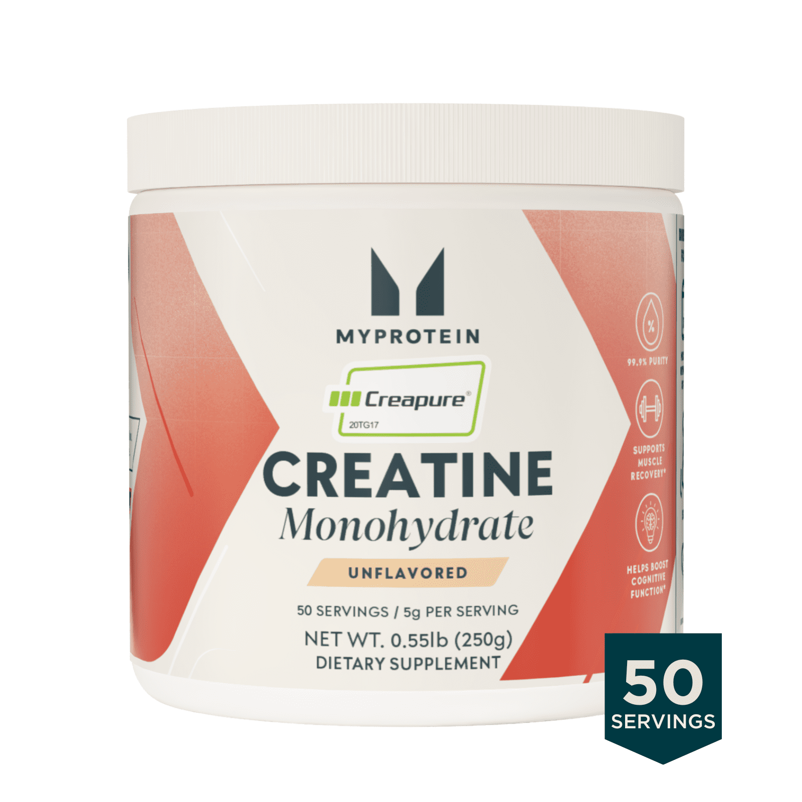 Myprotein Creatine Monohydrate Powder Powered by Creapure, 0.5 lb (50 Servings)
