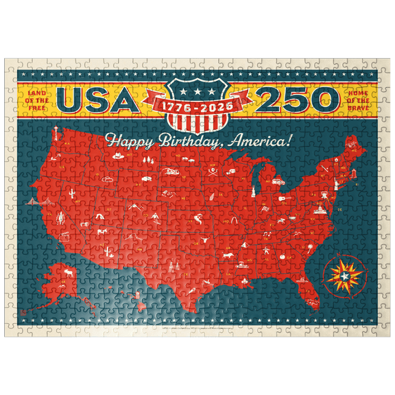 MyPuzzle - 250th Anniversary USA: Commemorative Map - Premium 500 Piece Jigsaw Puzzle for Adults