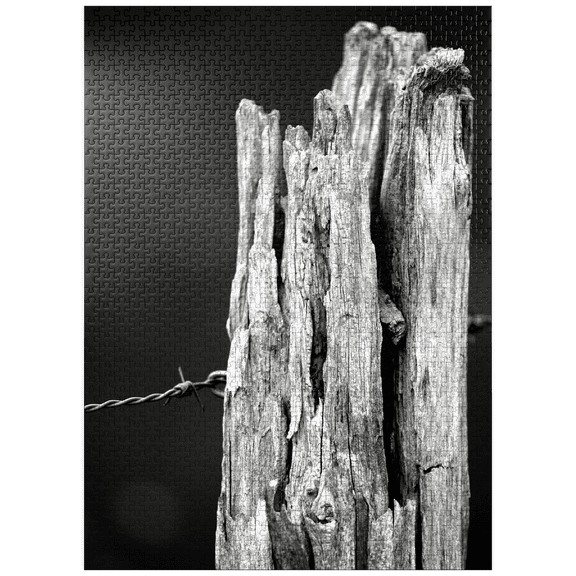 MyPuzzle - Aged Fence Post - Premium 1000 Piece Jigsaw Puzzle for Adults