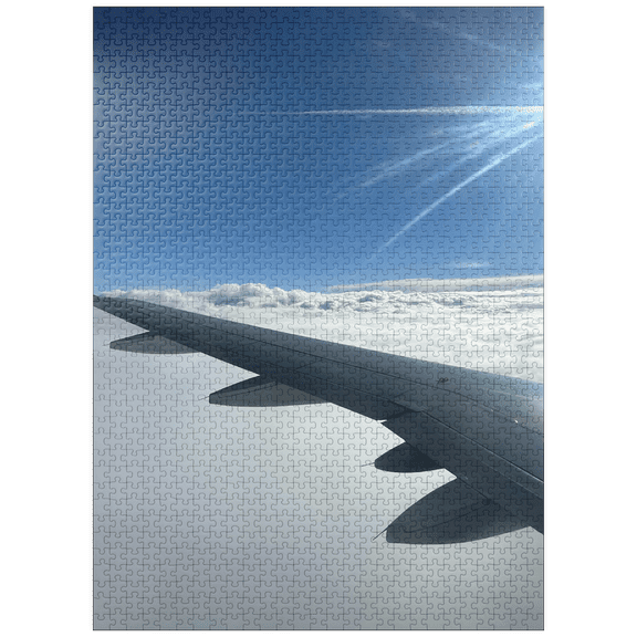 MyPuzzle - Airplane Soaring Above The Clouds - Premium 1000 Piece Jigsaw Puzzle for Adults