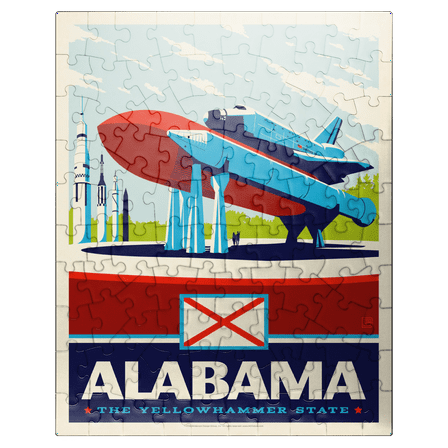MyPuzzle - Alabama: The Yellowhammer State - Premium 100 Piece Jigsaw Puzzle for Adults