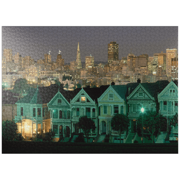 MyPuzzle - Alamo Square In San Francisco, California, USA - Premium 1000 Piece Jigsaw Puzzle for Adults