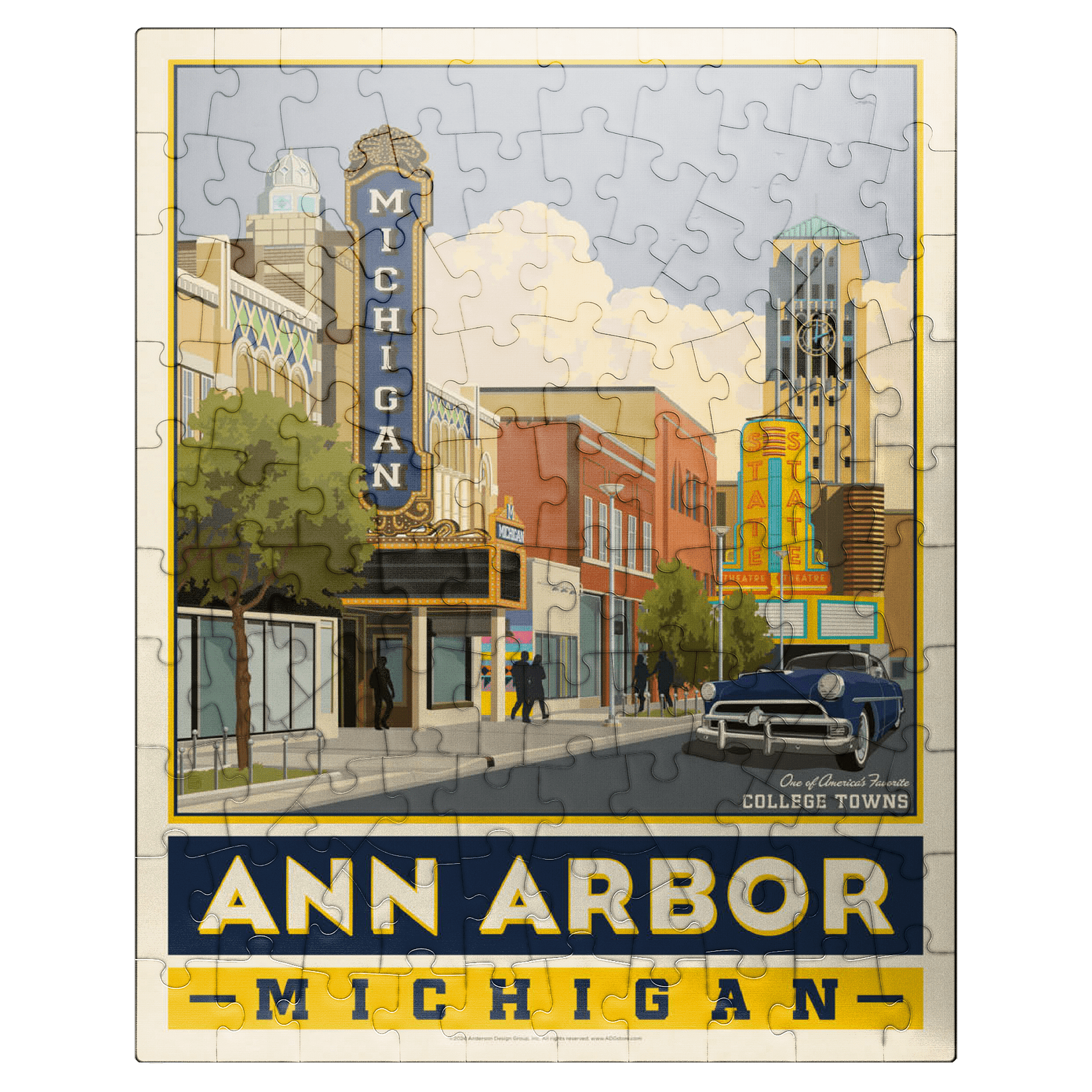 MyPuzzle American College Towns: Ann Arbor Michigan Vintage Poster