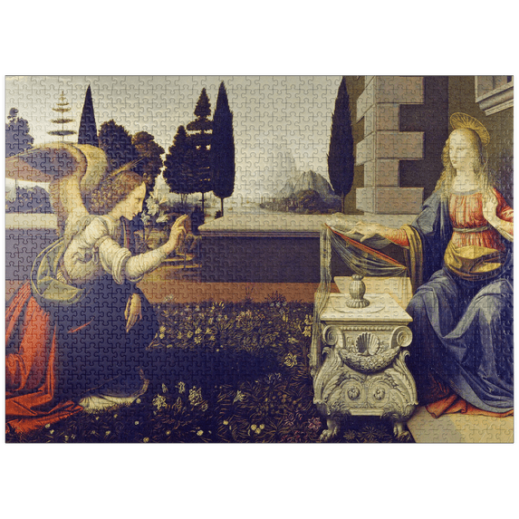 MyPuzzle - Annunciation To Mary By Leonardo Da Vinci - Premium 1000 Piece Jigsaw Puzzle for Adults