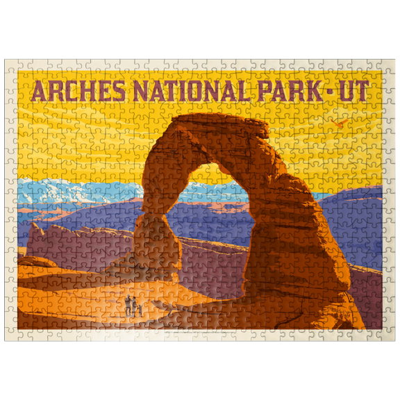 MyPuzzle - Arches National Park: Delicate Arch Sunset (Horizontal) - Premium 500 Piece Jigsaw Puzzle for Adults