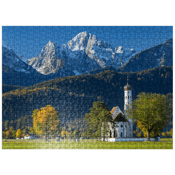 MyPuzzle - Baroque Pilgrimage Church St. Coloman Near Schwangau Near Füssen In Ostallgäu - Premium 500 Piece Jigsaw Puzzle for Adults
