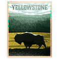 thumbnail image 1 of MyPuzzle - Bisons In Yellowstone National Park Art Deco Style Vintage Poster Illustration - Premium 100 Piece Jigsaw Puzzle for Adults, 1 of 6