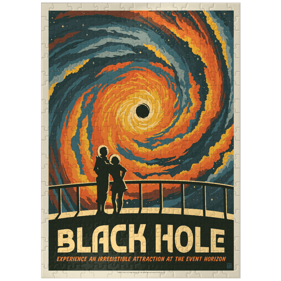 MyPuzzle - Black Hole: An Irresistible Attraction, Vintage Poster - Premium 300 Piece Jigsaw Puzzle for Adults