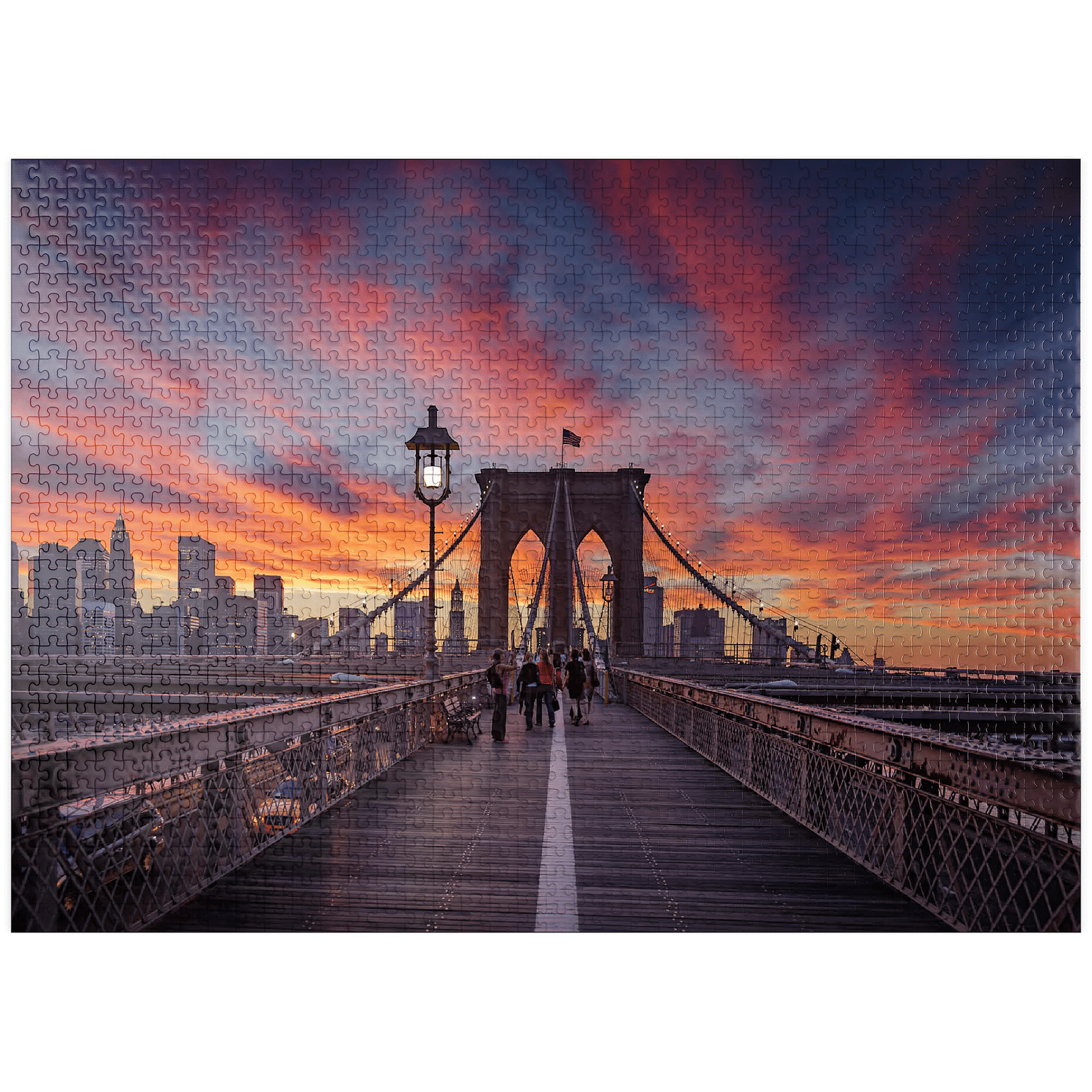 MyPuzzle - Brooklyn Bridge At Sunset - Premium 1000 Piece Jigsaw Puzzle ...