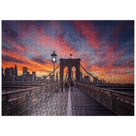 MyPuzzle - Brooklyn Bridge At Sunset - Premium 500 Piece Jigsaw Puzzle for Adults