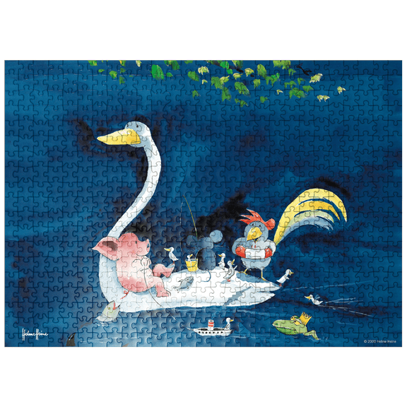 MyPuzzle - By The Lake - Heine Three Friends By The Lake - Helme Heine - Premium 500 Piece Jigsaw Puzzle for Adults