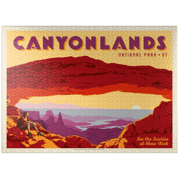 MyPuzzle - Canyonlands: Mesa Arch, Vintage Poster - Premium 1000 Piece Jigsaw Puzzle for Adults