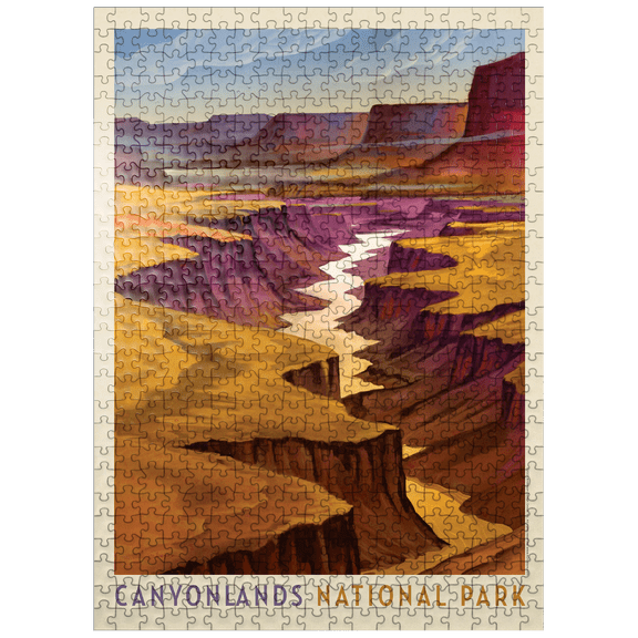 MyPuzzle - Canyonlands National Park: River View, Vintage Poster - Premium 500 Piece Jigsaw Puzzle for Adults