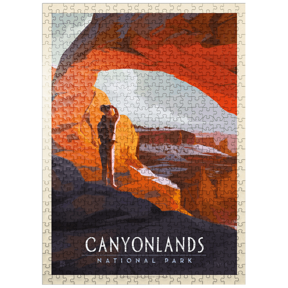 MyPuzzle - Canyonlands: Under Mesa Arch, Vintage Poster - Premium 500 Piece Jigsaw Puzzle for Adults